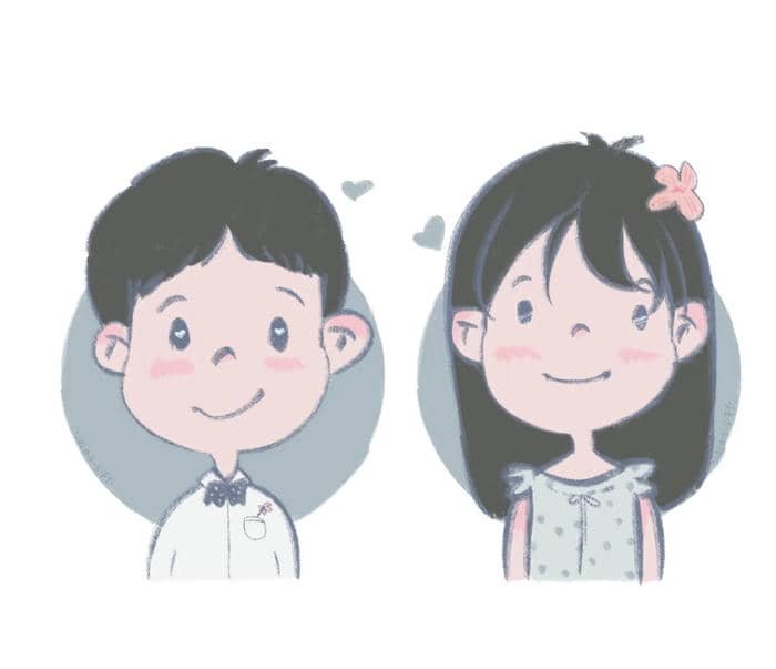 Hình ảnh chibi cặp đôi nhỏ xinh