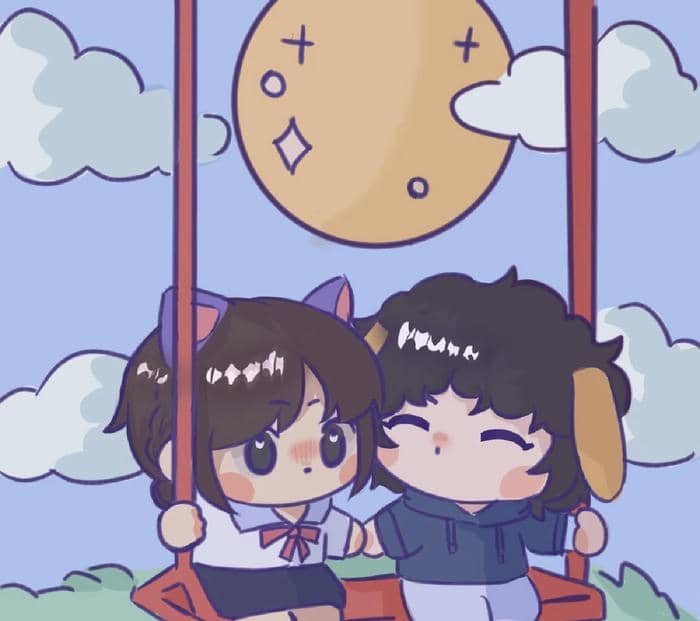 Hình ảnh chibi cặp đôi yêu nhau