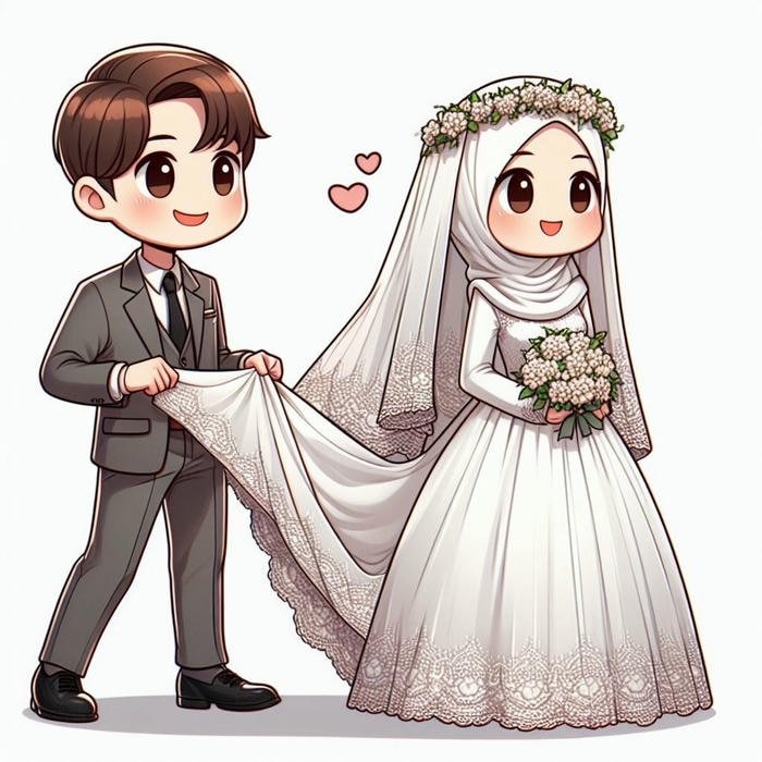 Hình ảnh chibi cưới kiểu ấn độ