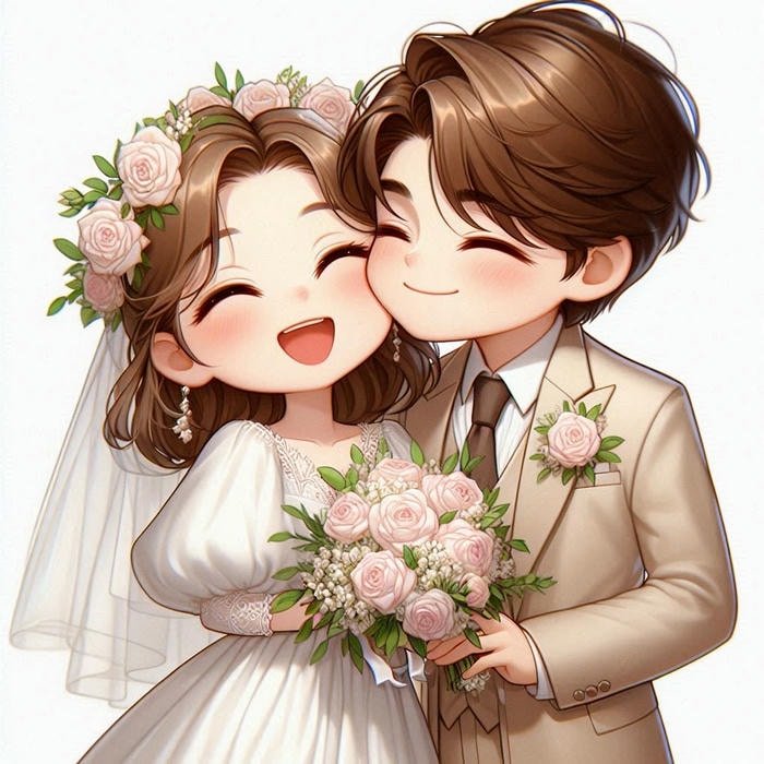 Hình ảnh chibi cưới niềm vui trọn vẹn