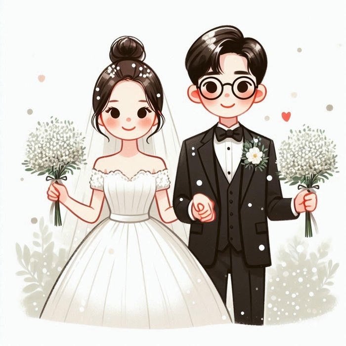 Hình ảnh cưới chibi cảm xúc trọn vẹn