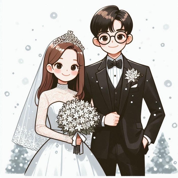 Hình ảnh cưới chibi nét tình sâu lắng