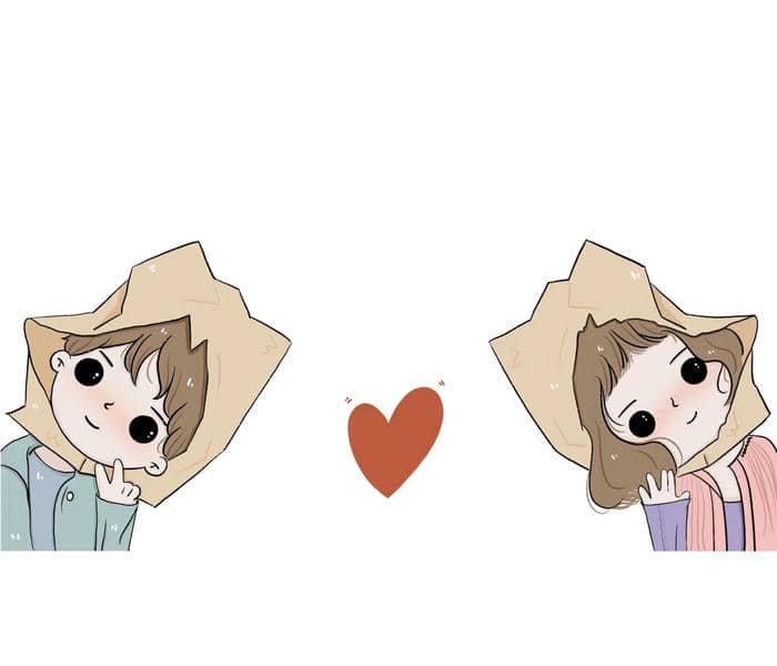 Hình cặp đôi chibi cute đáng yêu