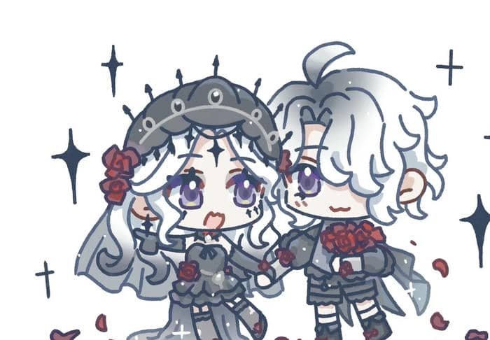 Hình cặp đôi chibi lãng mạn