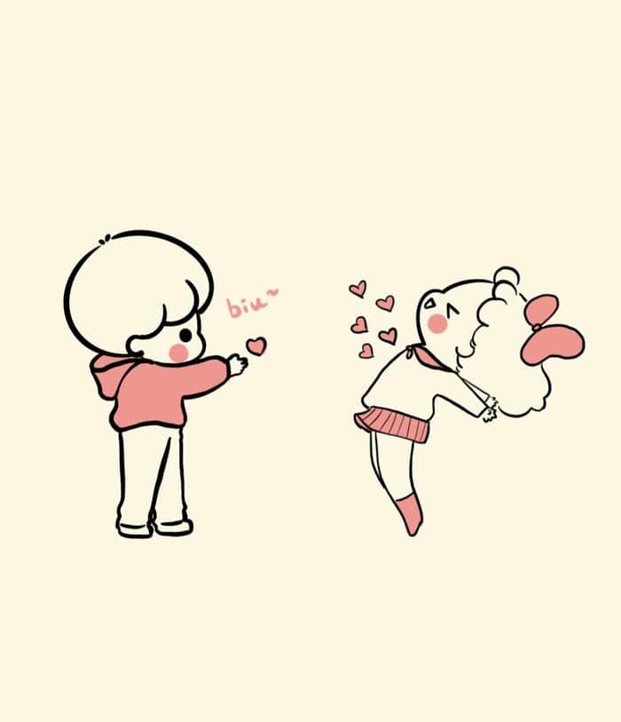 Hình cặp đôi chibi ngọt ngào đẹp