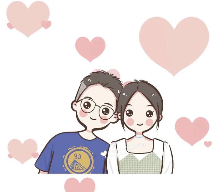 Hình chibi cặp đôi lãng mạn dễ thương