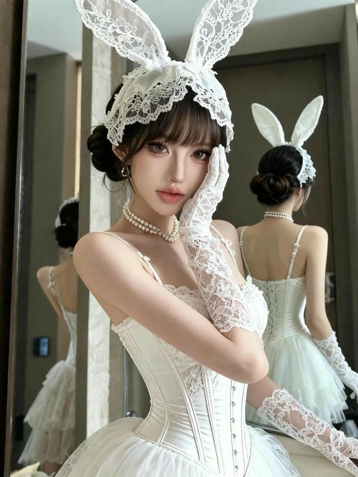 Hình cosplay thỏ thần thái sang trọng
