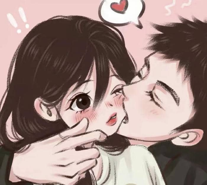 Khí sắc hạnh phúc ảnh cặp đôi chibi