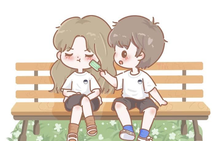 Tình yêu ngọt ngào ảnh cặp đôi chibi