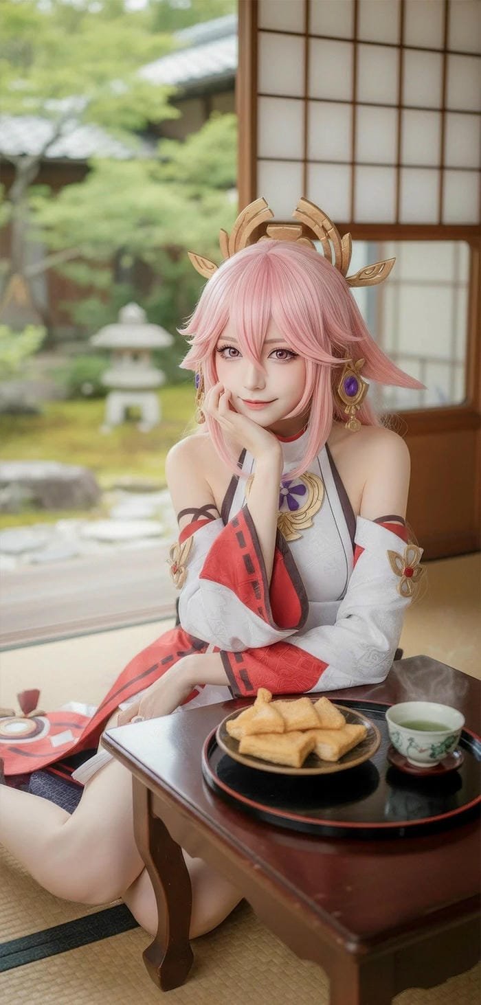 Yae Miko cosplay chất