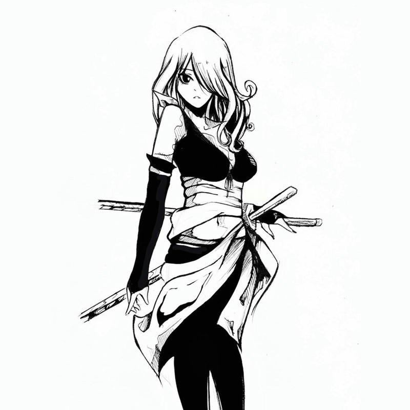 ảnh anime nữ trắng đen ảnh đẹp