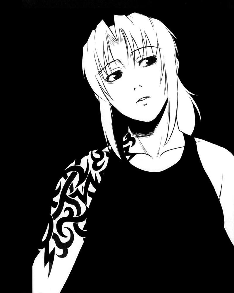 ảnh anime nữ trắng đen đơn