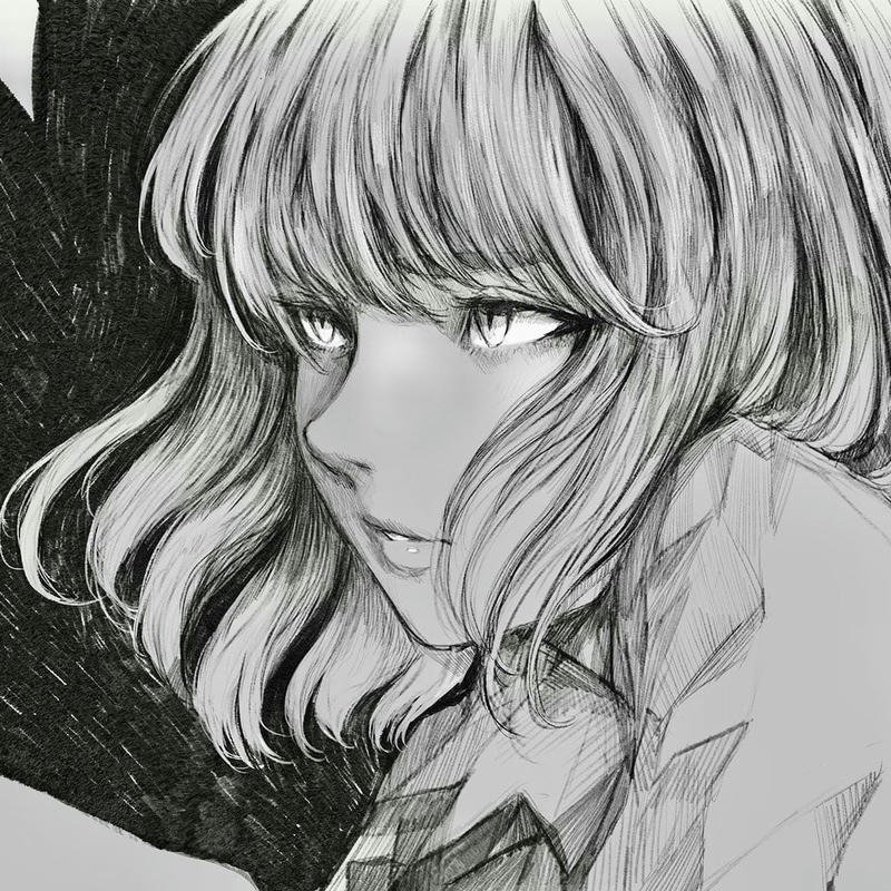 ảnh anime nữ trắng đen lặng lẽ