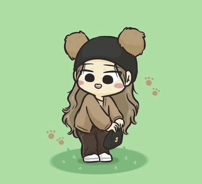 ảnh jennie chibi nhân vật hoạt hình