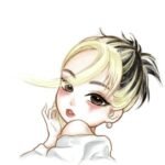 ảnh jennie chibi tóc 2 màu trẻ trung