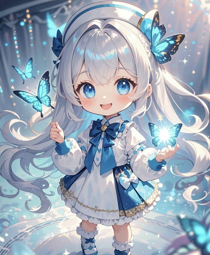 ánh mắt dễ thương ảnh anime nữ chibi