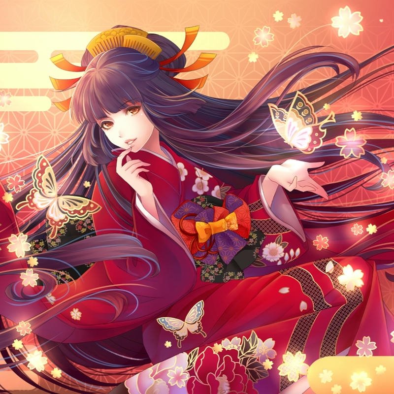 ảnh mềm mại hình ảnh anime nữ mặc kimono