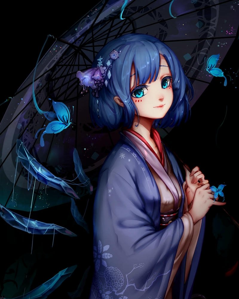 ảnh thu hút hình ảnh anime nữ mặc kimono