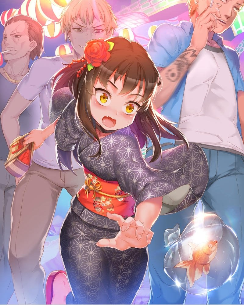 anime nữ mặc kimono ảnh độc đáo