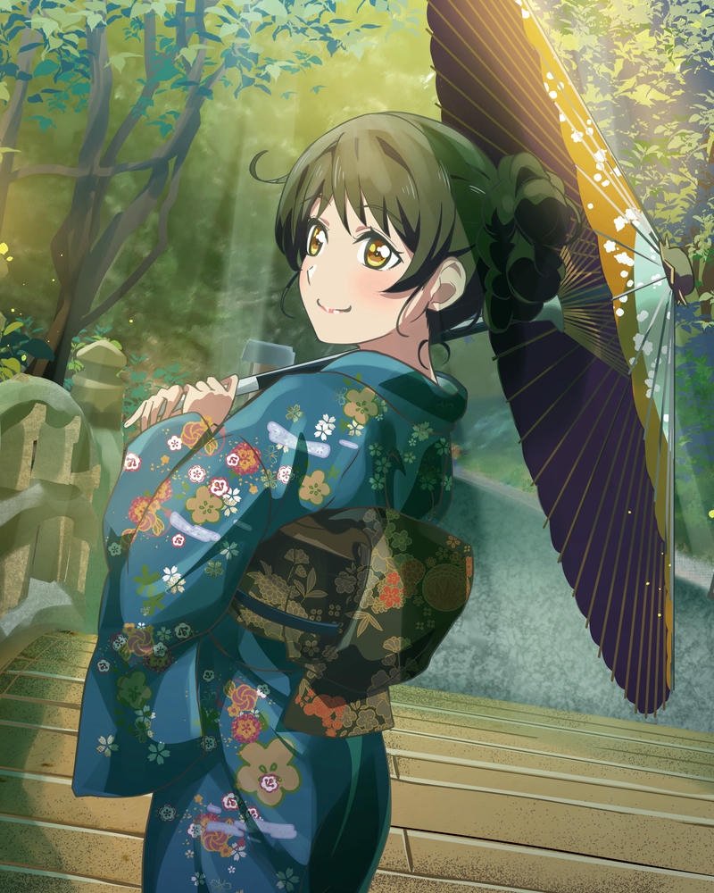 anime nữ mặc kimono ảnh sống động