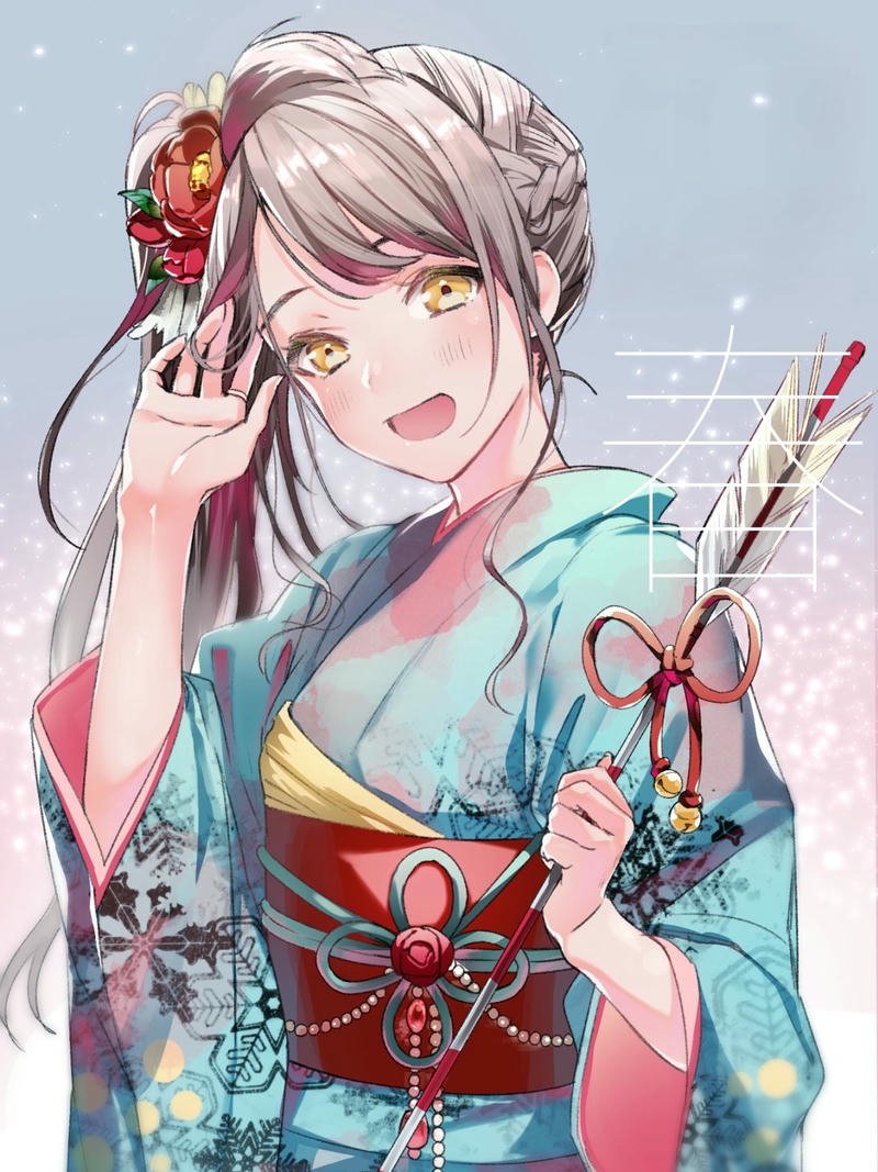 anime nữ mặc kimono ảnh thần thái