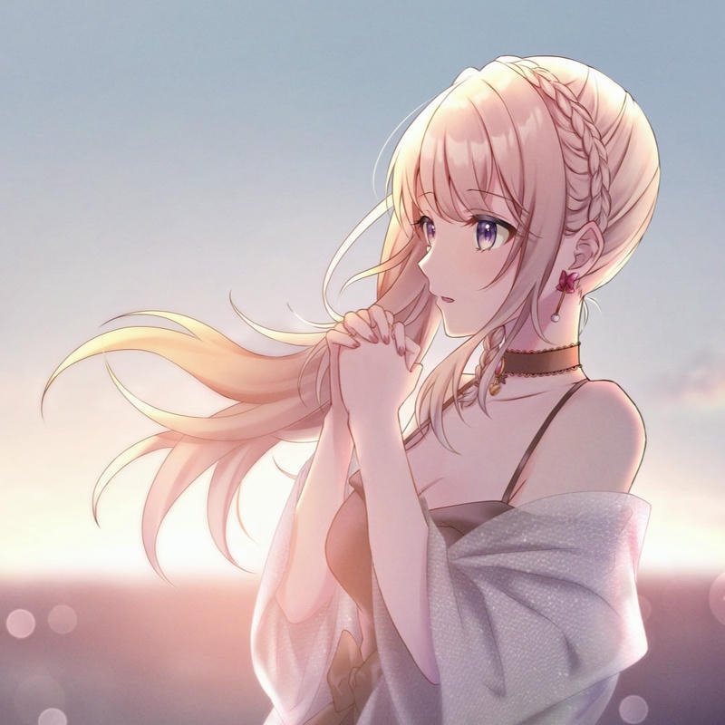 avatar anime nữ nền sáng