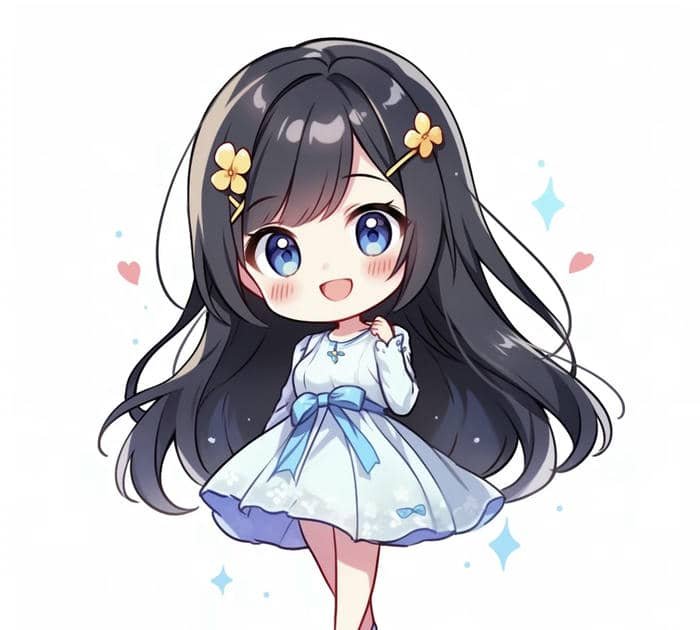 cười nhẹ nhàng ảnh anime nữ chibi