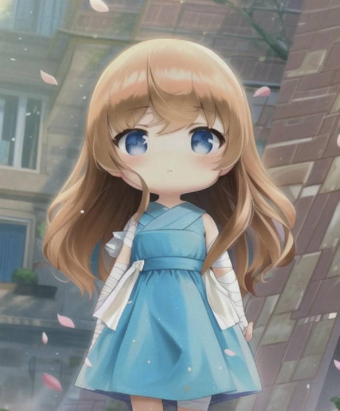 dáng đứng mini ảnh anime nữ chibi