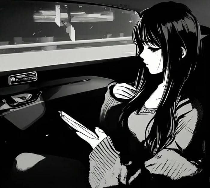 góc cận mặt avatar đen trắng