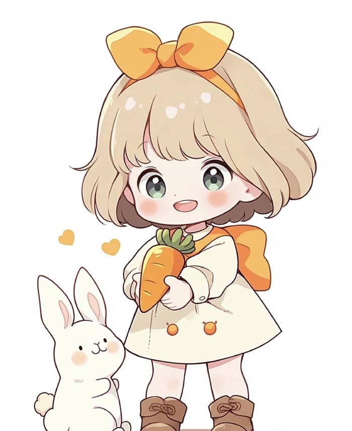 góc nhìn ngây thơ ảnh anime nữ chibi