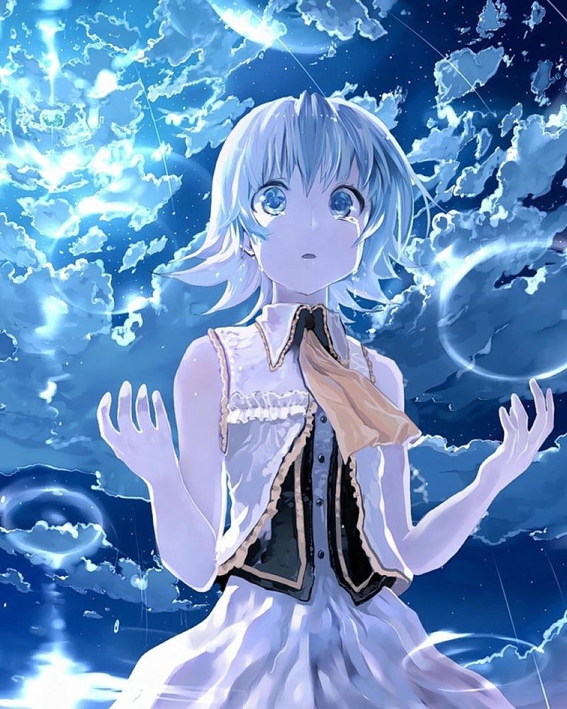 hình ảnh anime nữ buồn mưa