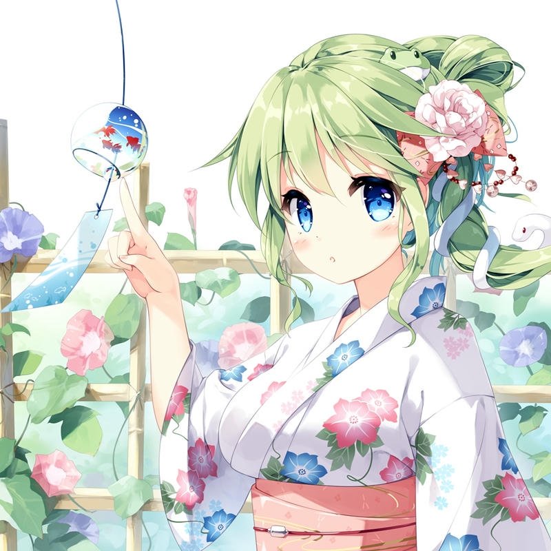 hình ảnh anime nữ mặc kimono dịu dàng