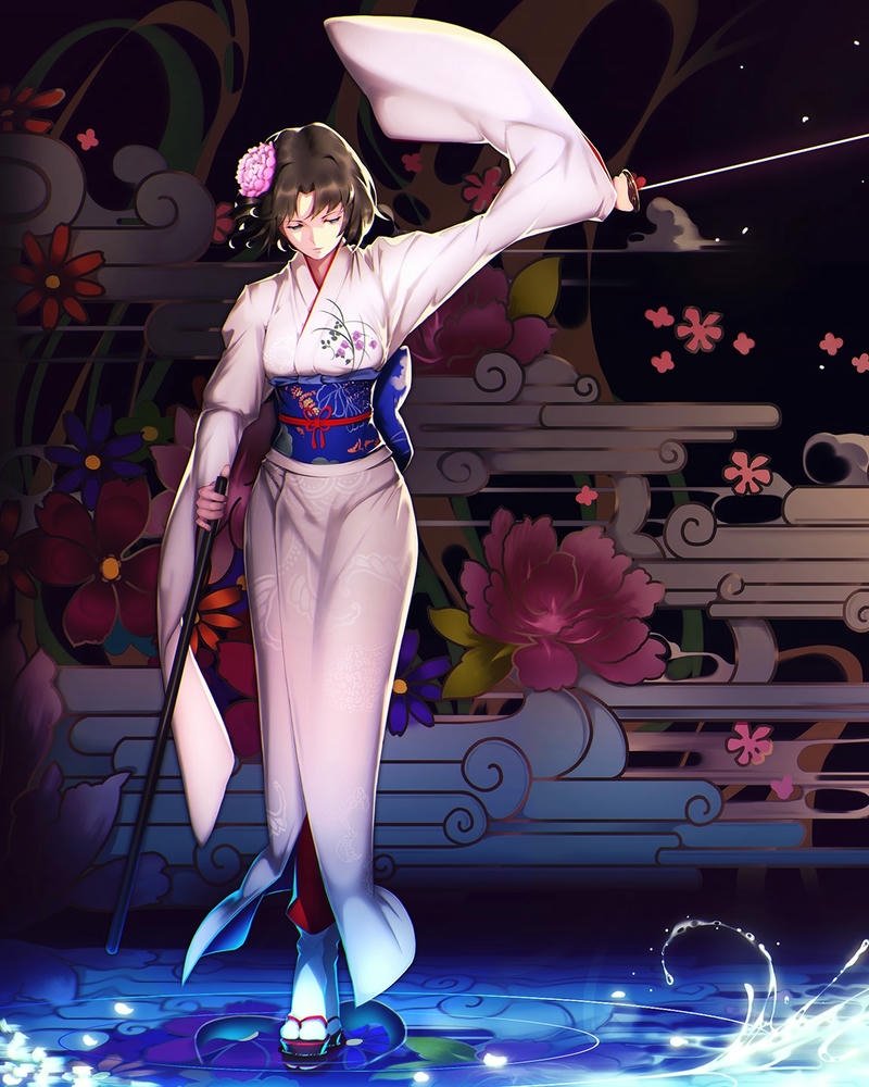 hình ảnh anime nữ mặc kimono nổi bật