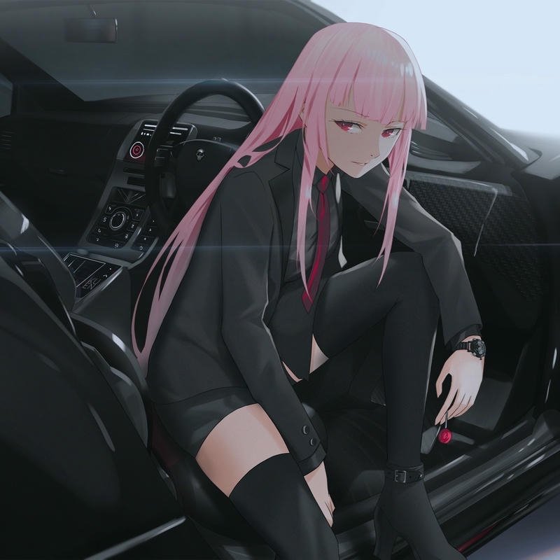 hình ảnh anime nữ ngầu giữa phố đêm