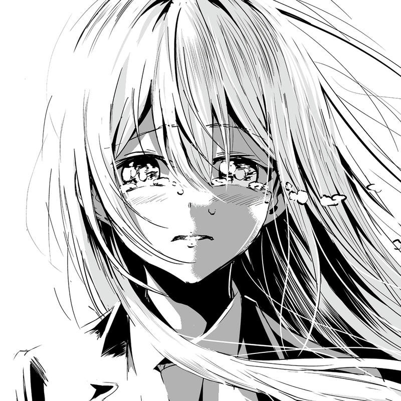 hình ảnh anime nữ trắng đen cuốn