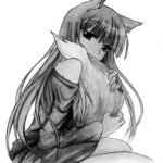 hình ảnh anime nữ trắng đen dịu