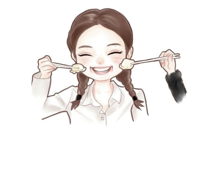 hình ảnh jennie chibi cười tươi đẹp