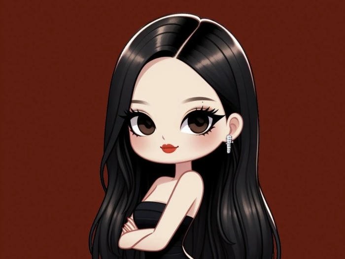 hình ảnh jennie chibi tạo dáng quyến rũ