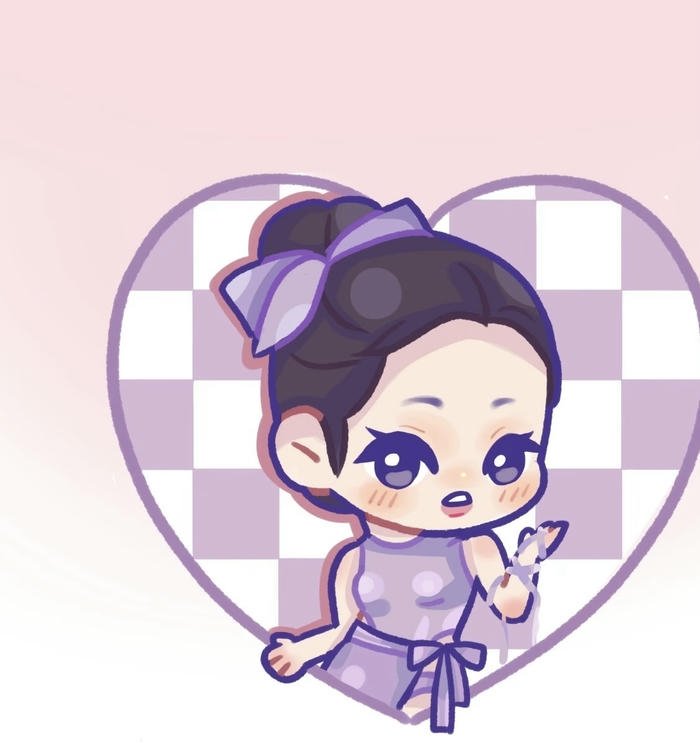 hình ảnh jennie chibi tông màu tím