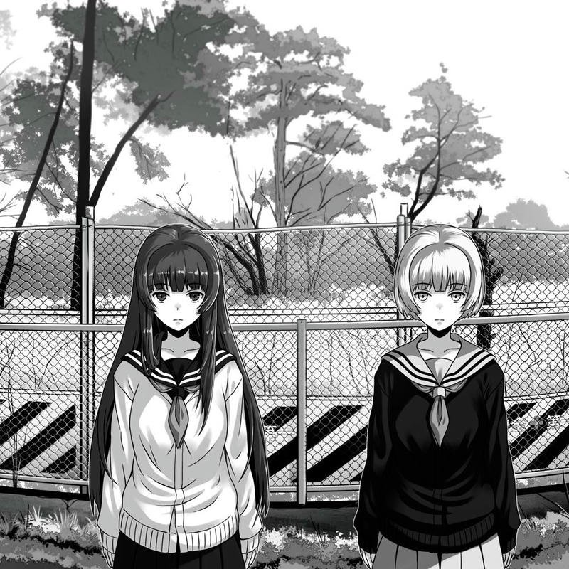 hình anime nữ trắng đen ảnh dịu