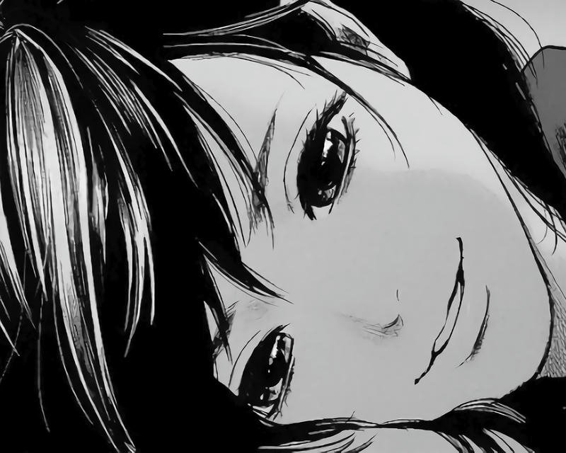 hình anime nữ trắng đen mềm