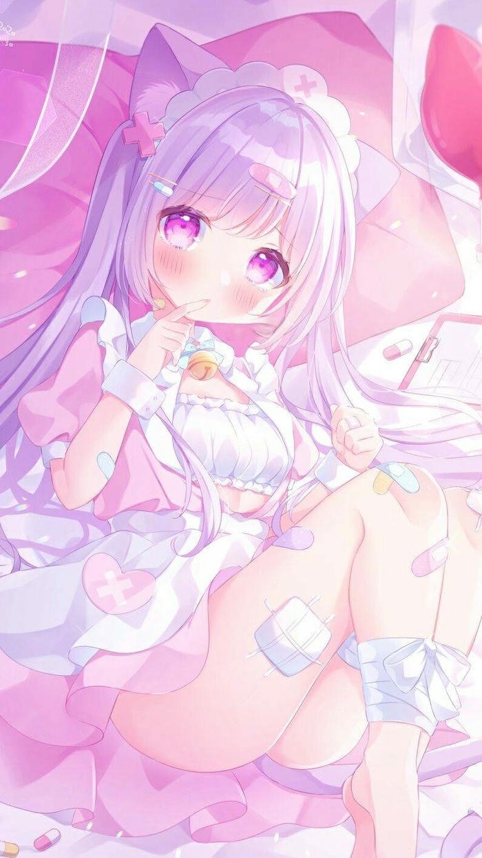 hình nền anime nữ nổi bật pastel