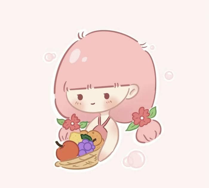 màu pastel nhẹ hình nền chibi cute