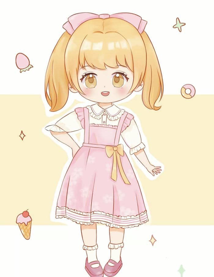 nét vẽ đơn giản hình nền chibi cute