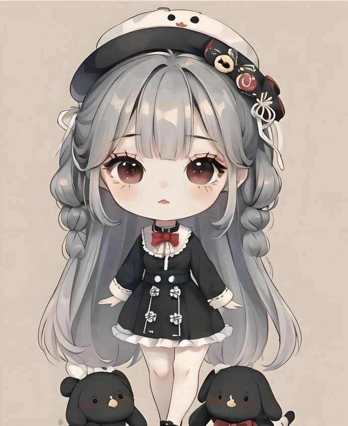tạo hình nữ sinh ảnh anime nữ chibi