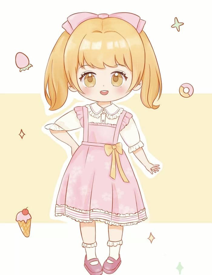 vẻ đáng yêu ảnh anime nữ chibi