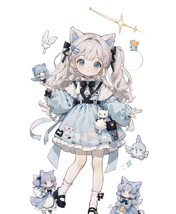 vibe vui tươi ảnh anime nữ chibi