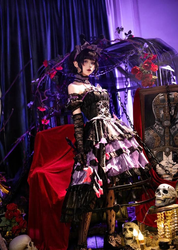 Bức hình cosplay kurumi tái hiện sắc thái ma mị đặc trưng