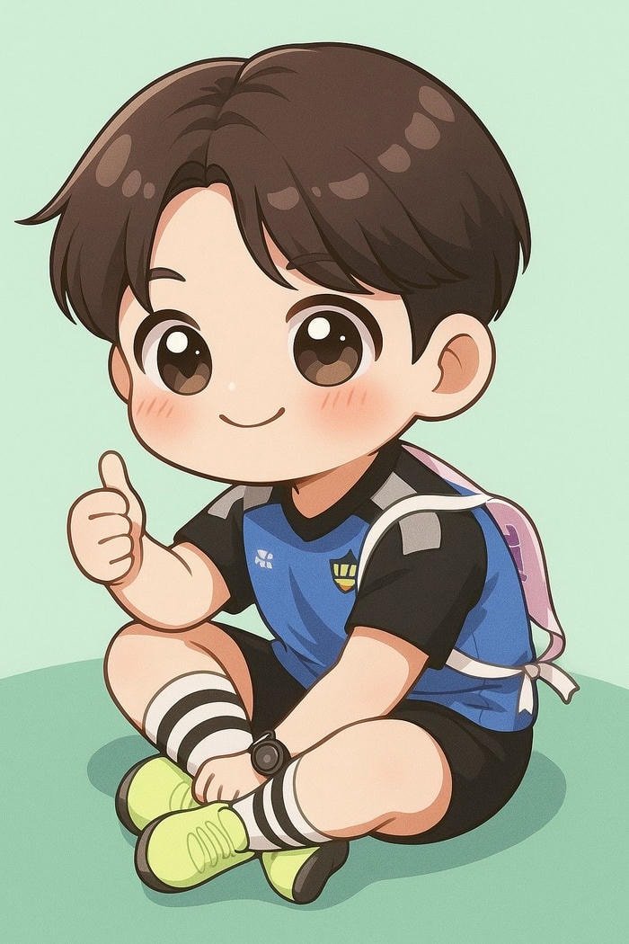 Hình ảnh chibi bé trai vui vẻ