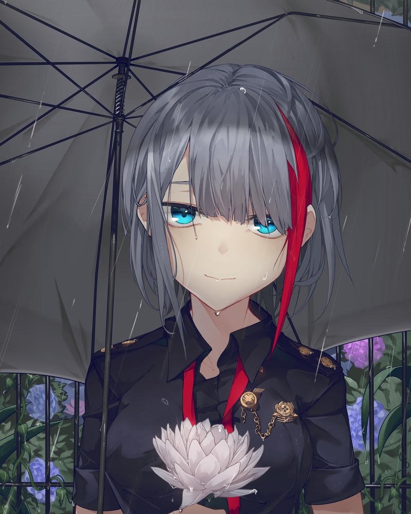 ảnh anime girl tóc trắng cute art